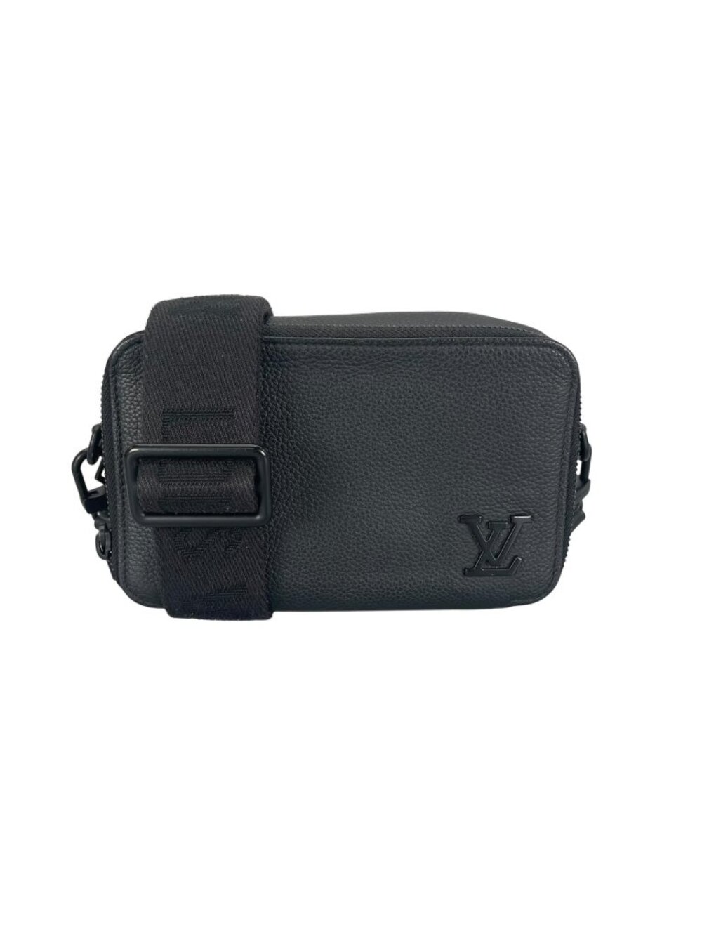 Louis Vuitton Alpha Wearable Wallet Shoulder Bag Leather Black Aerogram